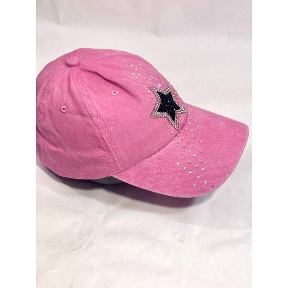 Handmade Rhinestone Shooting Star Bling Streetwear Baseball Cap Hat - Picture 5 of 9